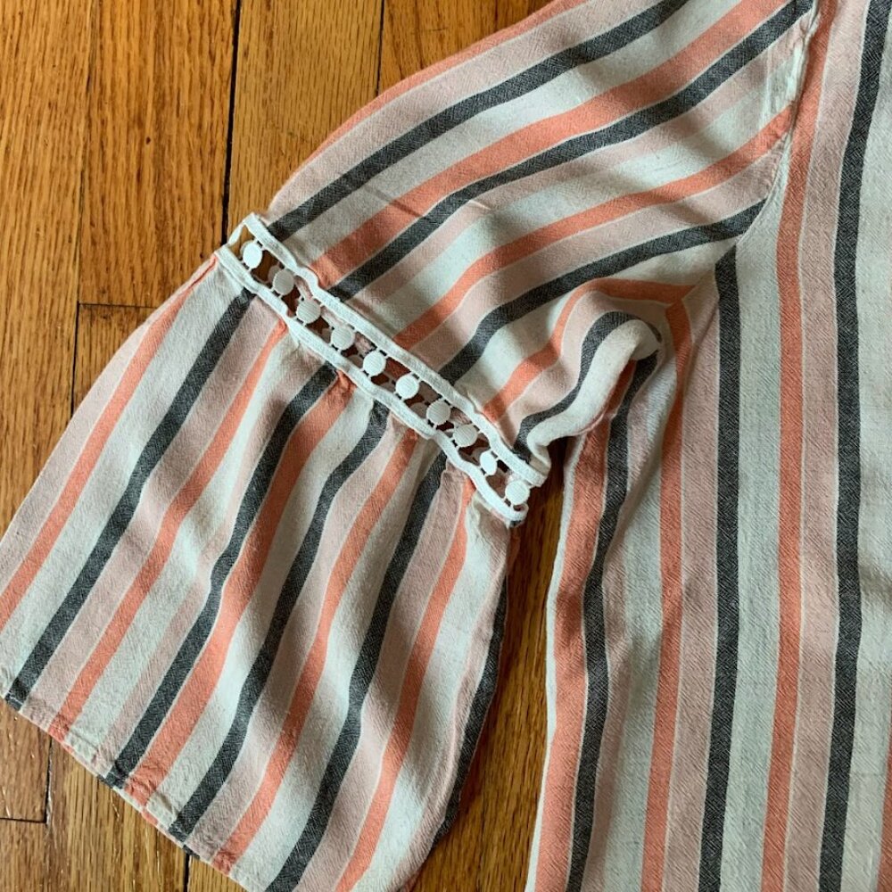 ALYX Women's Striped Boho Peasant Blouse Top Shirt Size Large - Picture 4 of 9